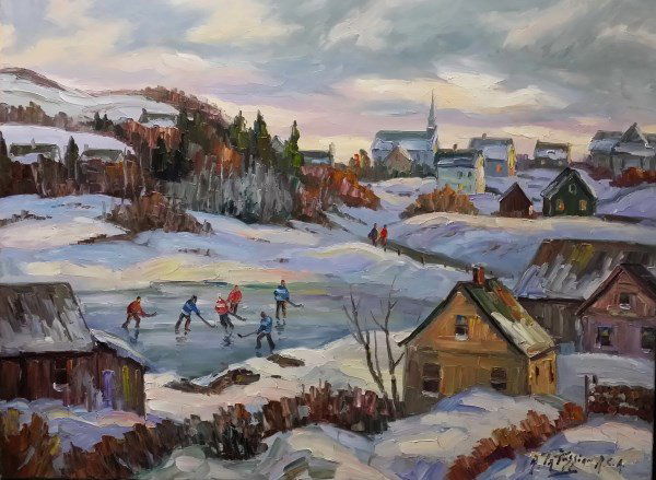 ARMAND TATOSSIAN - OIL ON CANVAS: CANADIAN (1948-2012) R.C.A "SAINT-ADE" 30 X 40 in/76 X 101 cm
