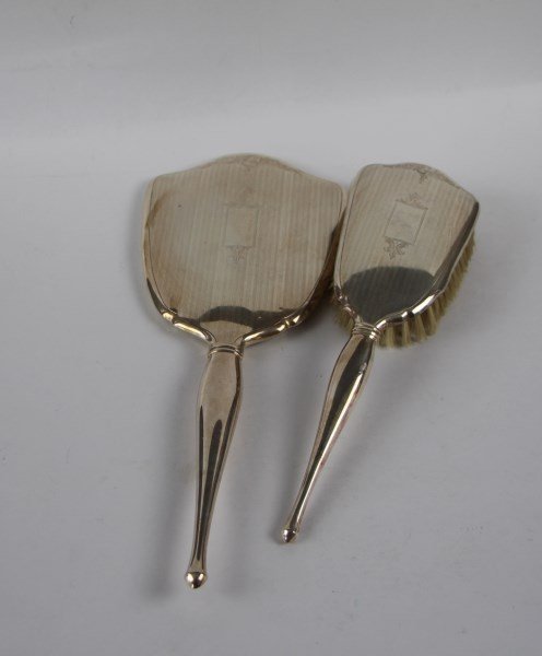 BIRKS STERLING CASED MIRROR AND BRUSH (1 of 1)