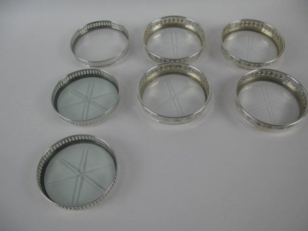 SIX BIRKS STERLING AND CRYSTAL COASTERS (1 of 4)