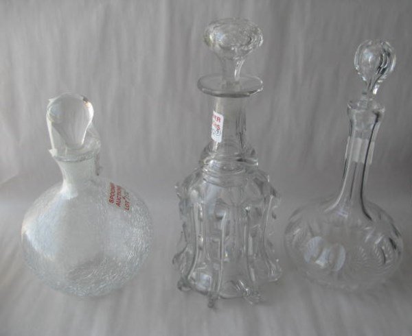 LOT OF THREE CRYSTAL DECANTERS (1 of 1)