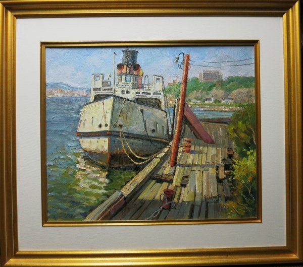 FRANCESCO IACURTO R.C.A. - OIL ON CANVAS: CANADIAN (1908-2001) UNTITLED - LE VIEUX BATEAU 20 X 24 in/ 51 X 61 cm