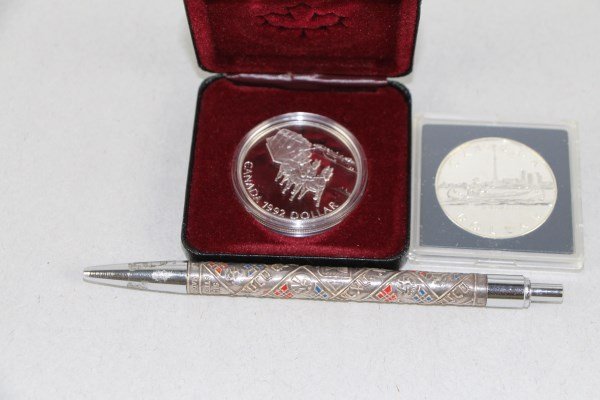 STERLING PEN AND PAIR 1984 CANADIAN DOLLARS: GOOD CONDITION