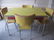 YELLOW FORMICA & CHROME TABLE + 4 CHAIRS & ROCKER