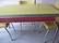 YELLOW FORMICA & CHROME TABLE + 4 CHAIRS & ROCKER - 3