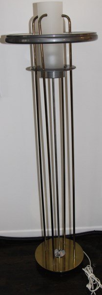 RETRO CHROME BRASS AND GLASS FLOOR LAMP (1 of 1)
