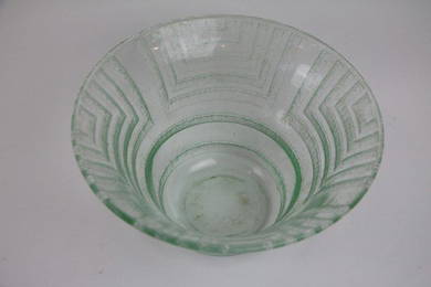 DAUM NANCY FRANCE SIGNED DECO ERA GLASS BOWL