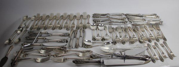 WALLACE "GRAND BAROQUE"STERLING FLATWARE SET (1 of 10)