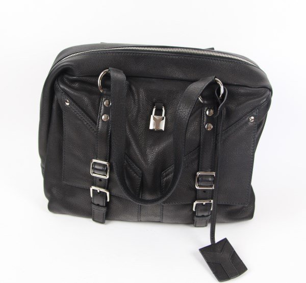 YVES ST LAURENT BLACK LEATHER DAY PURSE (1 of 3)