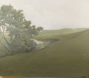 PHILIP CRAIG - OIL ON CANVAS: CANADIAN (1951-?) TITLED "ASH TREE" 28x32in / 71x81.5cm