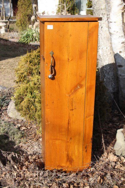 19th CENTURY PINE SINGLE DOOR STORAGE CABINET (1 of 1)