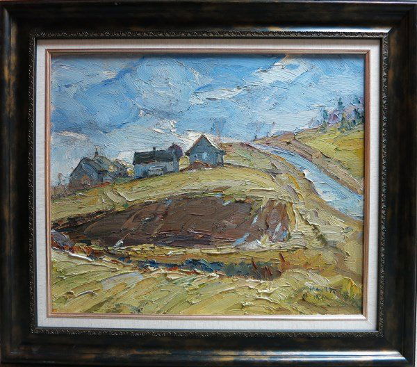 FRANCESCO IACURTO RCA - OIL ON CANVAS: CANADIAN (1908-2001) TITLED "ST-JOACHIM CTE CHARLEVOIX" 20 X 24 IN/51 X 61 CM