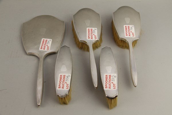 LONDON 1936 STERLING FIVE PIECE  DRESSER SET (1 of 3)