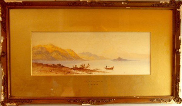 T. WILSON - PAIR OF WATERCOLOURS: ENGLISH TITLED "LOCH VENNACHAR" AND "LOCH GOYLE" 5.5 X 16IN/ 15 X 41CM