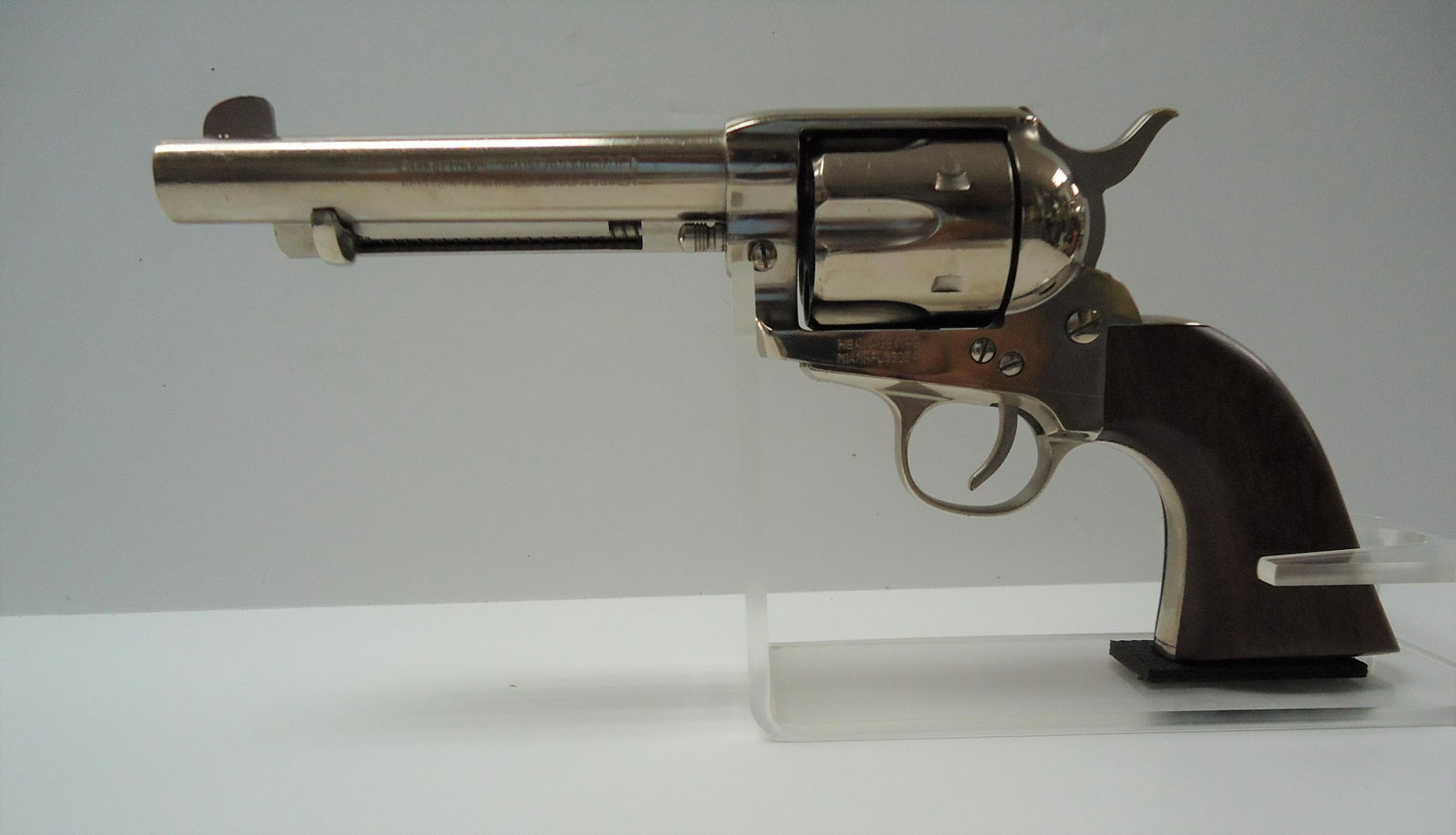 FILLIPIETTA .45LC SINGLE ACTION ARMY MODEL REVOLVER: .45 LONG COLT 5-1/2 INCH NICKEL PLATED SINGLE ACTION ARMY MODEL REVOLVER WITH WALNUT GRIPS BY FILLIPIETTA