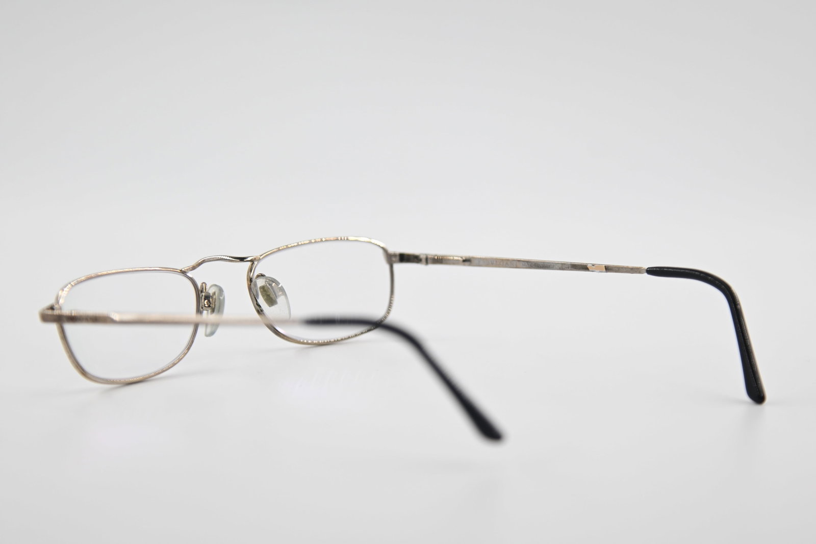 Bvlgari Silver Tone Metal Reading Eyeglass Frames Slim Rectangular - 3