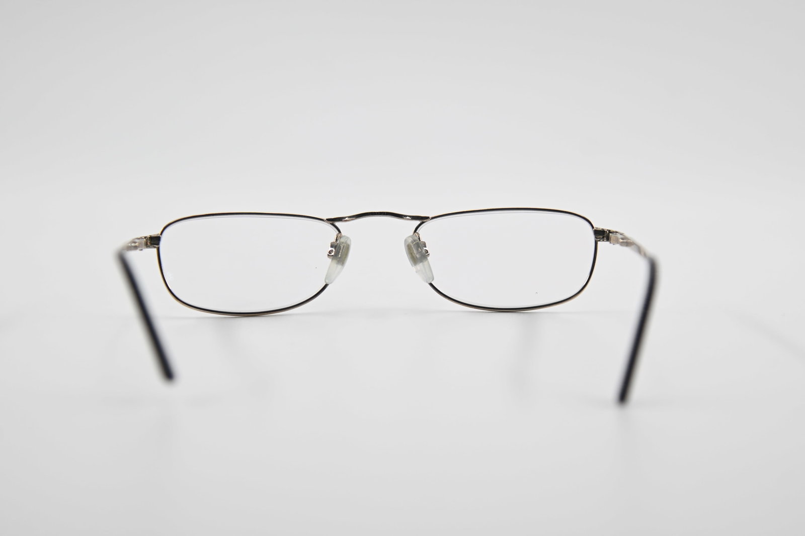 Bvlgari Silver Tone Metal Reading Eyeglass Frames Slim Rectangular - 4