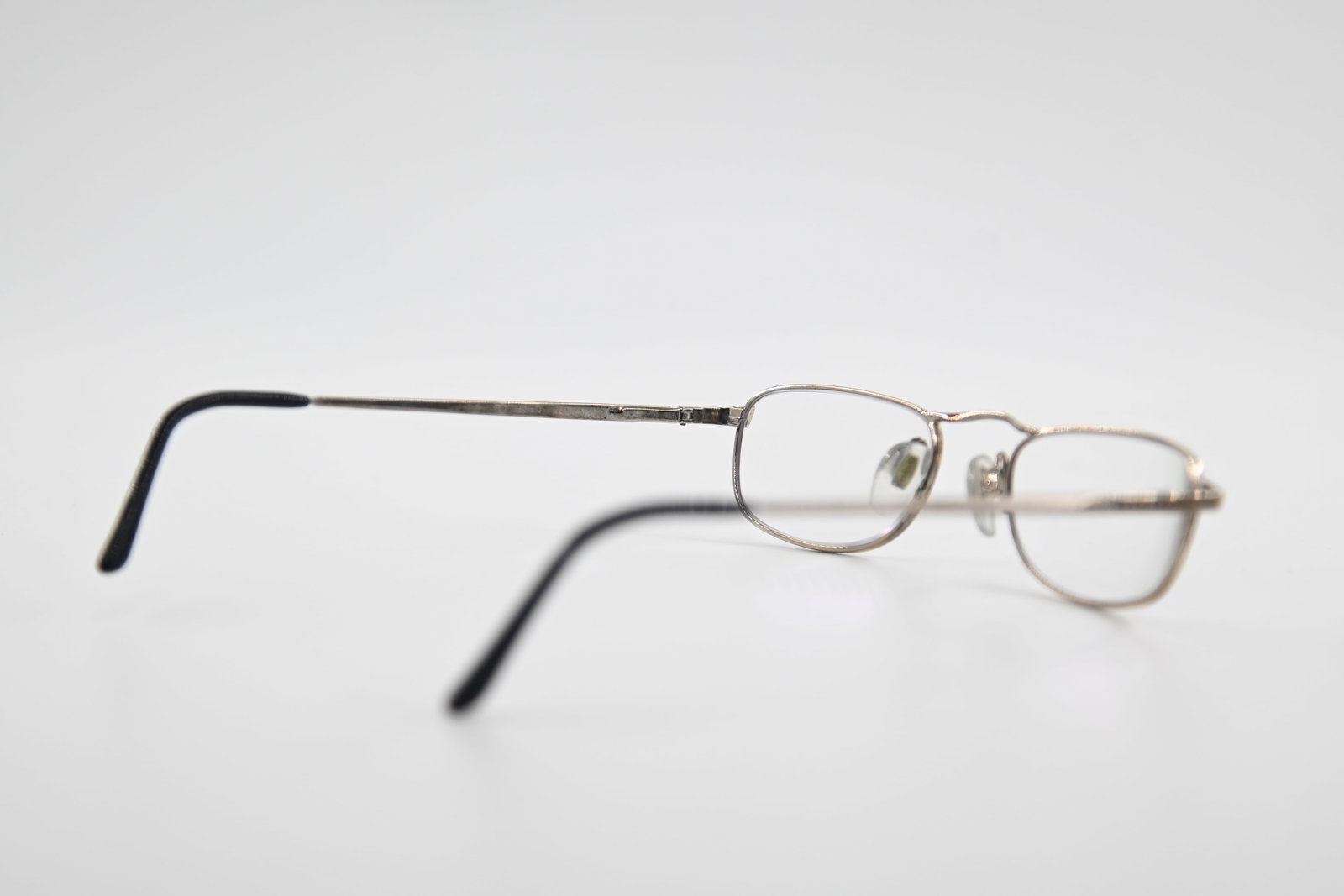 Bvlgari Silver Tone Metal Reading Eyeglass Frames Slim Rectangular - 5