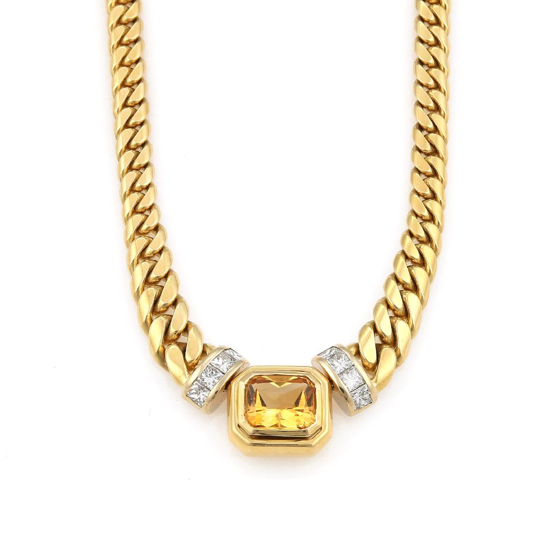 18K YG Greg Drake Citrine Diamond Necklace (1 of 4)