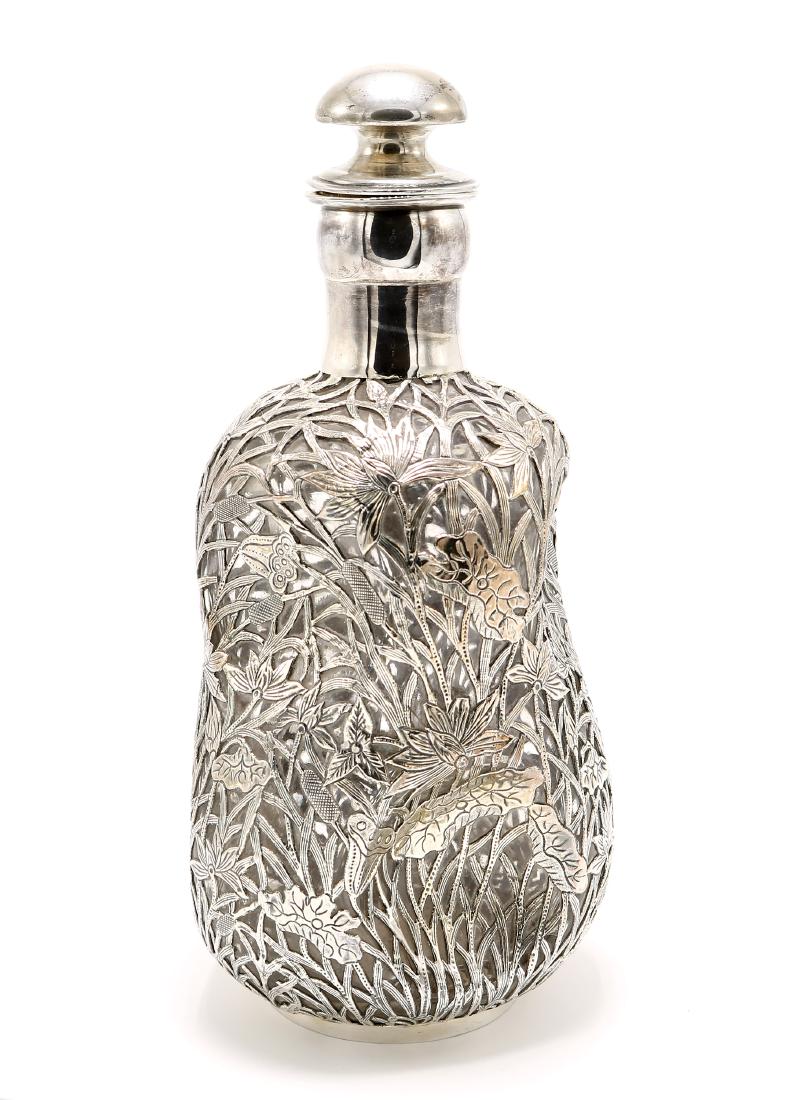 Sterling Silver Floral Overlay Decanter (1 of 3)
