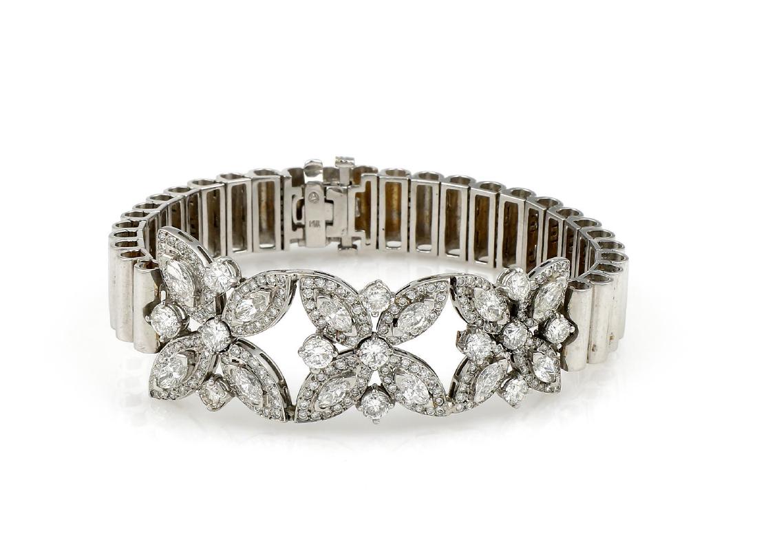 Unique Vintage Floral Diamond Bracelet 5.50cts (1 of 4)