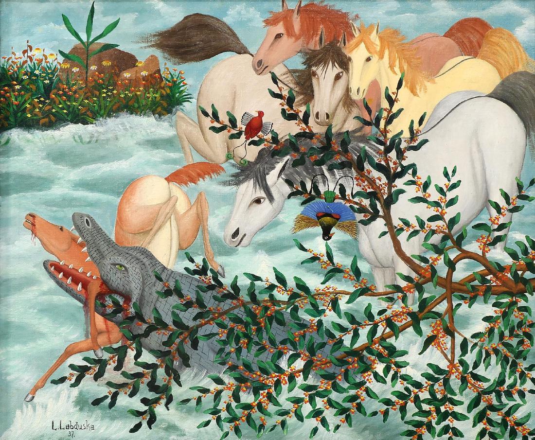 Lawrence Lebduska (American, 1894-1966) Oil on Canvas (1 of 4)