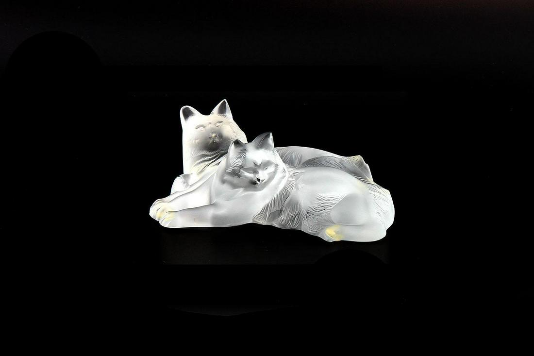 Lalique Pair of Cats (1 of 2)