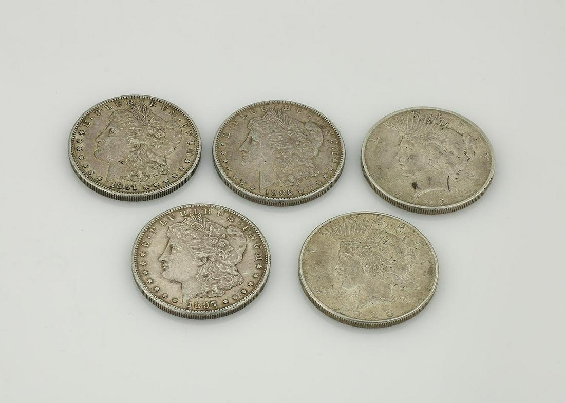 Lot of 5 Silver Dollar Coins (1 of 2)