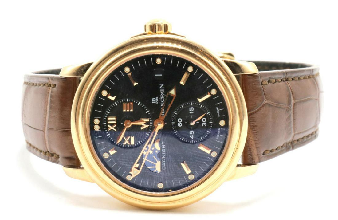 Blancpain 18Kt "Leman" Alligator Strap Watch (1 of 4)