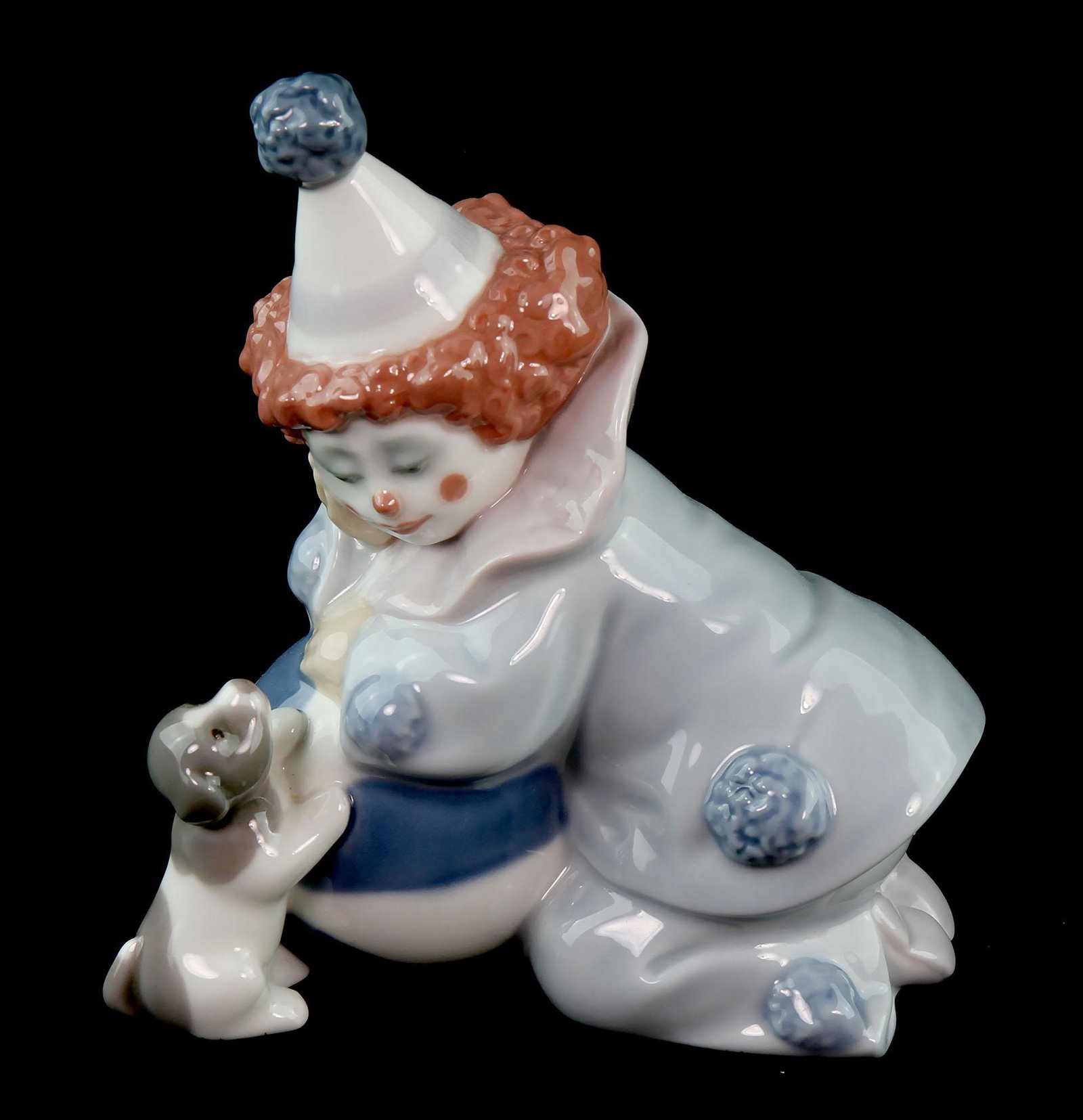 Lladro â€œPierrot with Puppy and Ballâ€ Figurine (1 of 3)