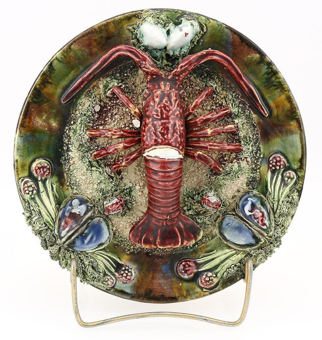 Vintage Majolica Palissy Lobster Plate (1 of 3)