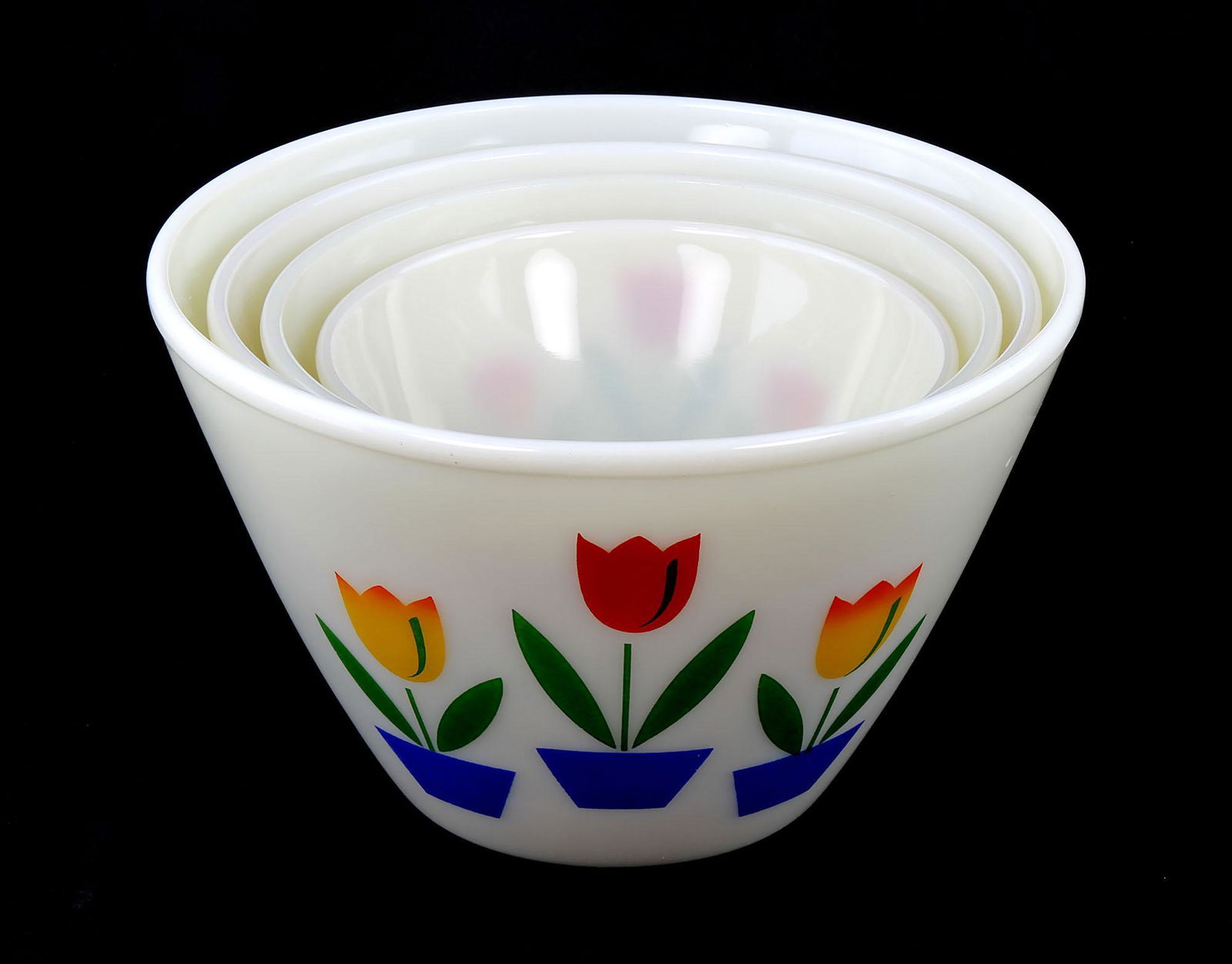 Vintage Depression Glass Fire-King Tulip Pattern Bowl (1 of 1)