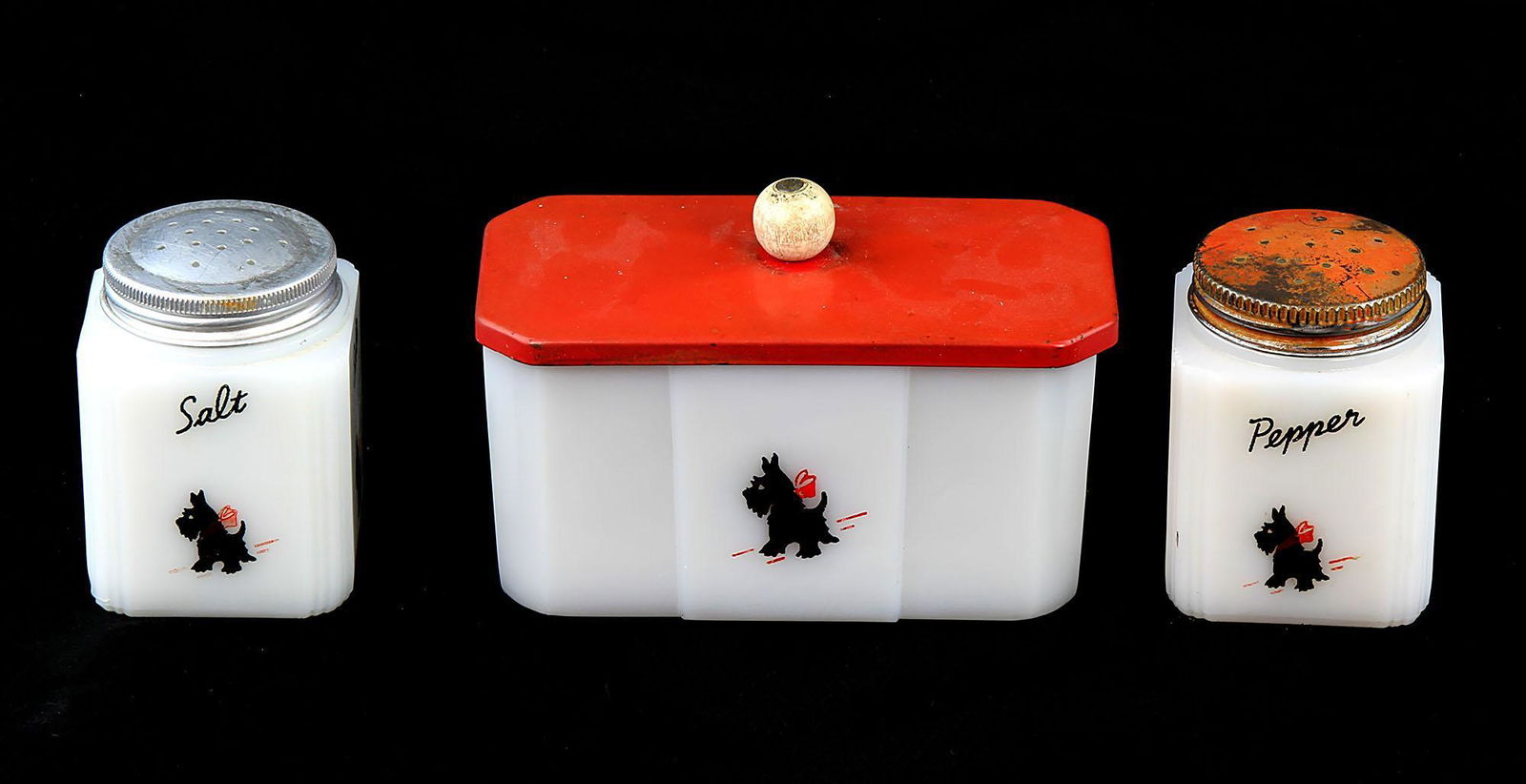 Vintage Depression Glass Range Black Scotties Shaker (1 of 1)