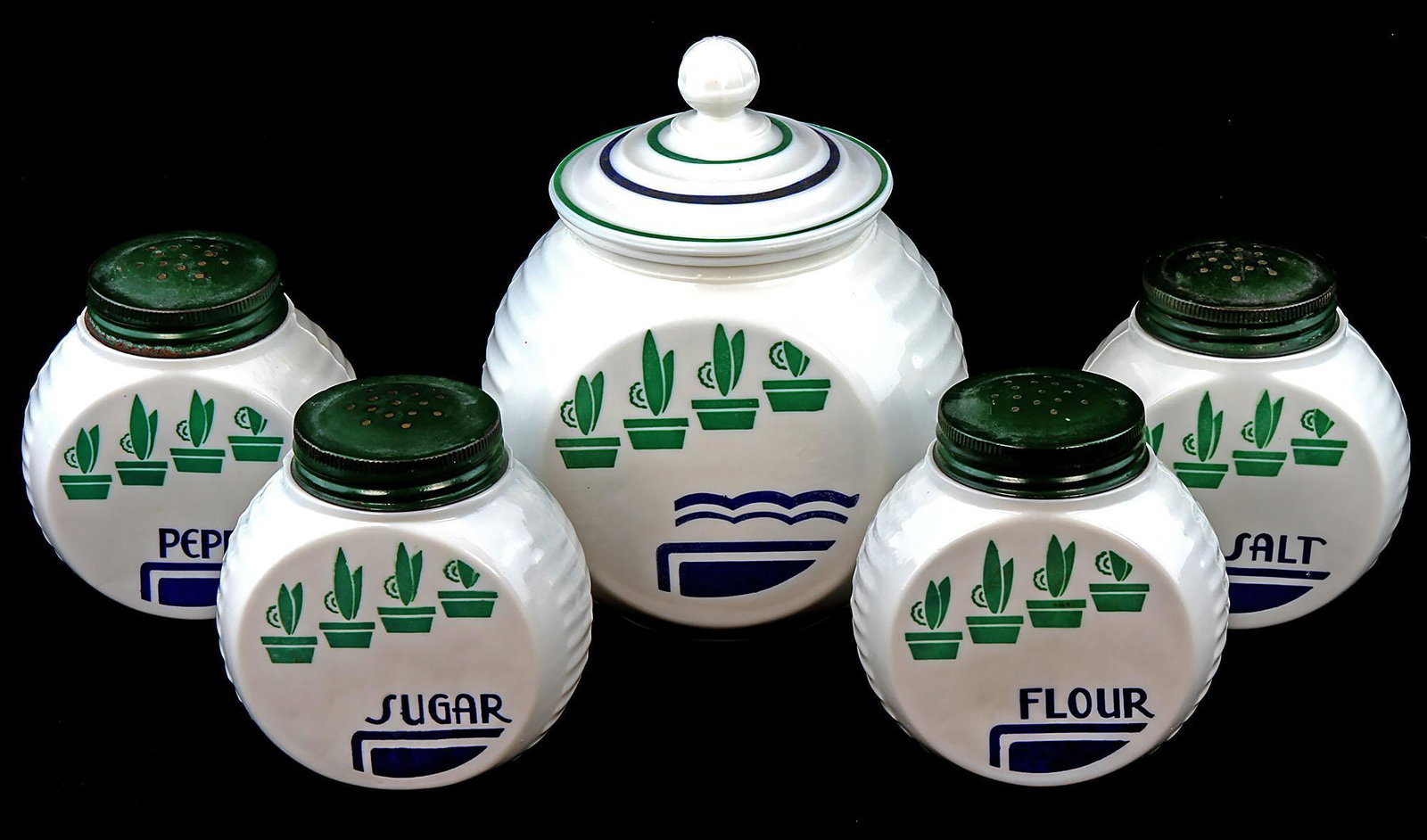 Vintage Depression Glass Vitrock Range Spice Set (1 of 1)