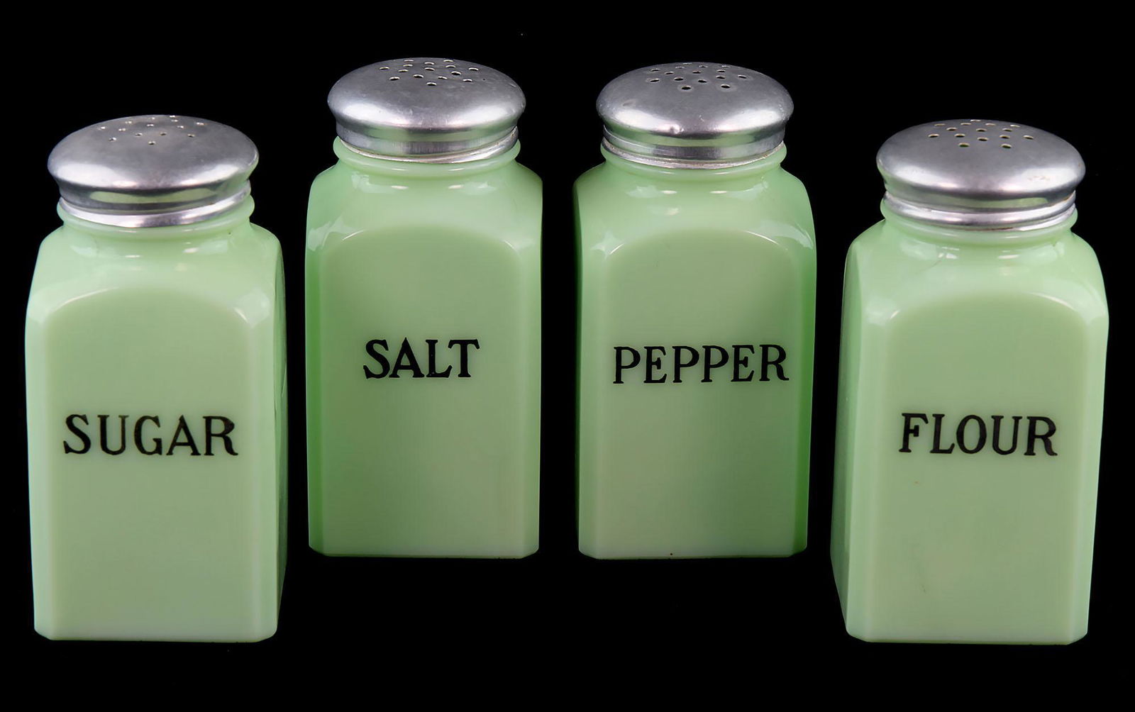 Vintage Depression Glass Jeannette Jadeite Shaker Set (1 of 1)