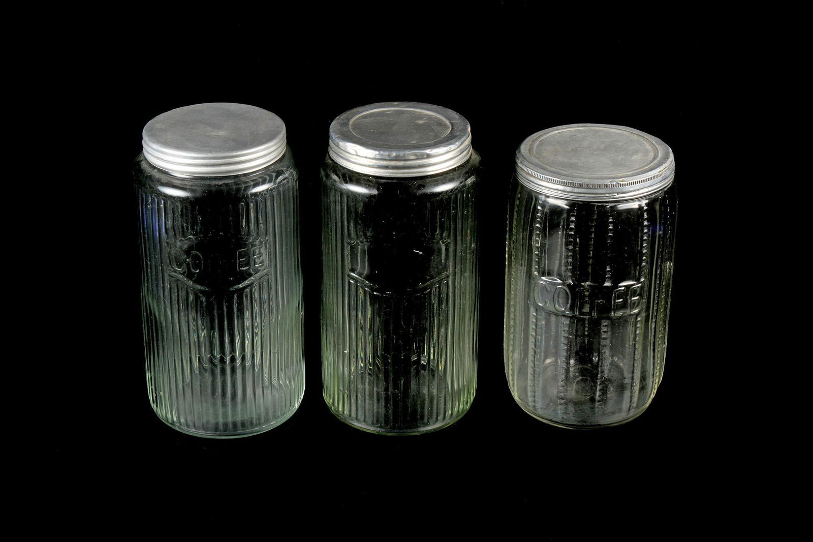 Vintage Depression Glass Crystal Coffee Jars (1 of 1)