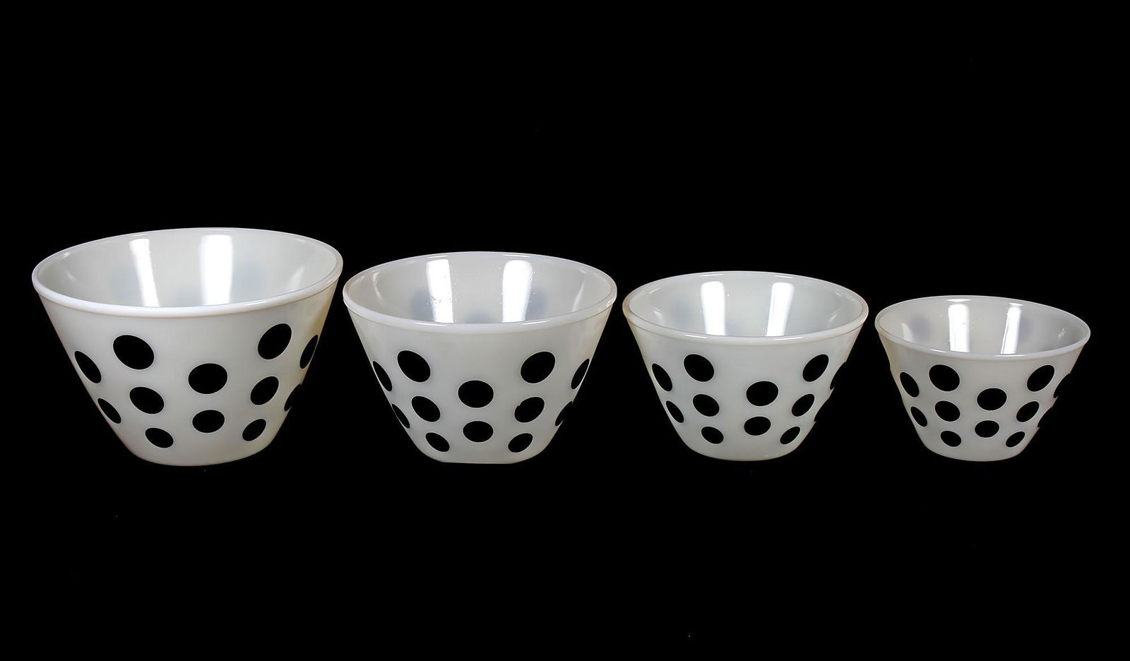 Vintage Depression Glass Fire-King 4 Pc. Black Dot (1 of 2)