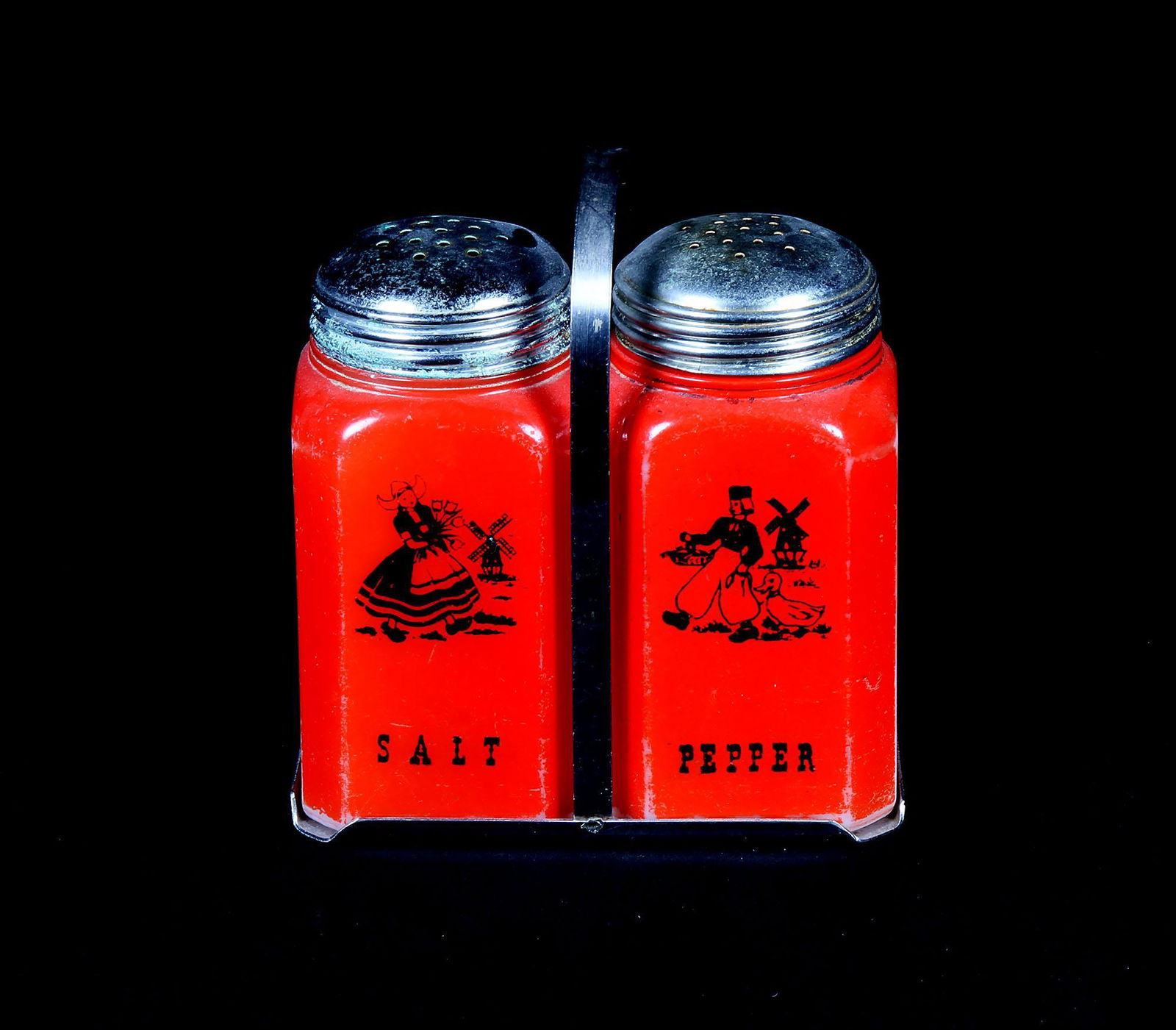 Vintage Depression Glass Multi Color Fired On Salt & (1 of 1)