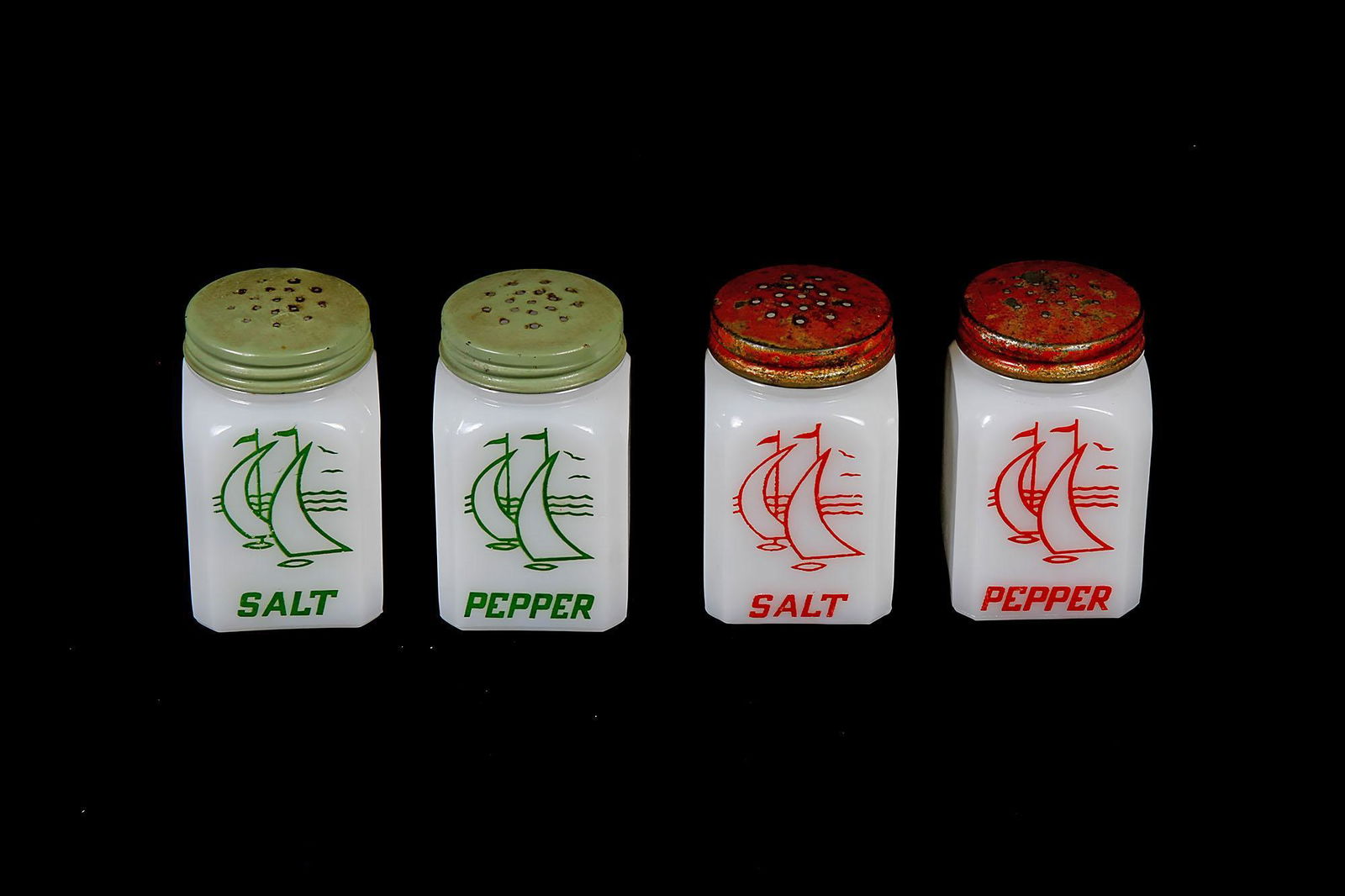 Vintage Depression Glass 4 Pc. Shaker Sets (1 of 1)