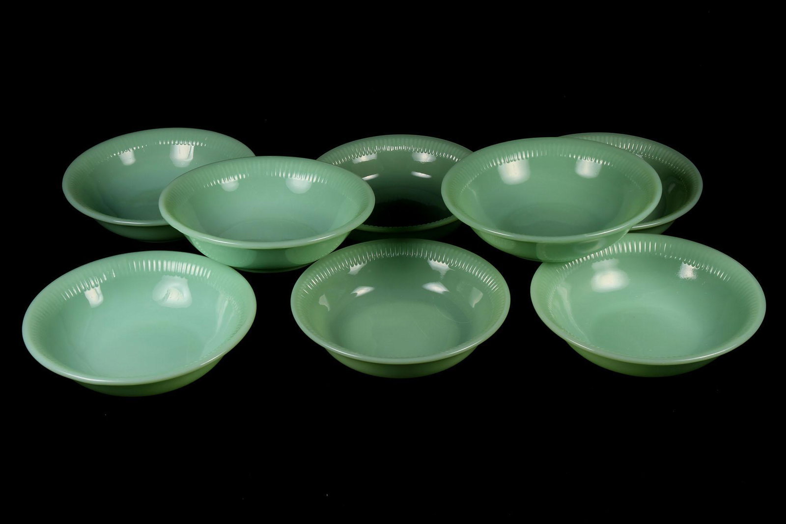 Vintage Depression Glass Fire King Jadeite Set of 8 (1 of 1)