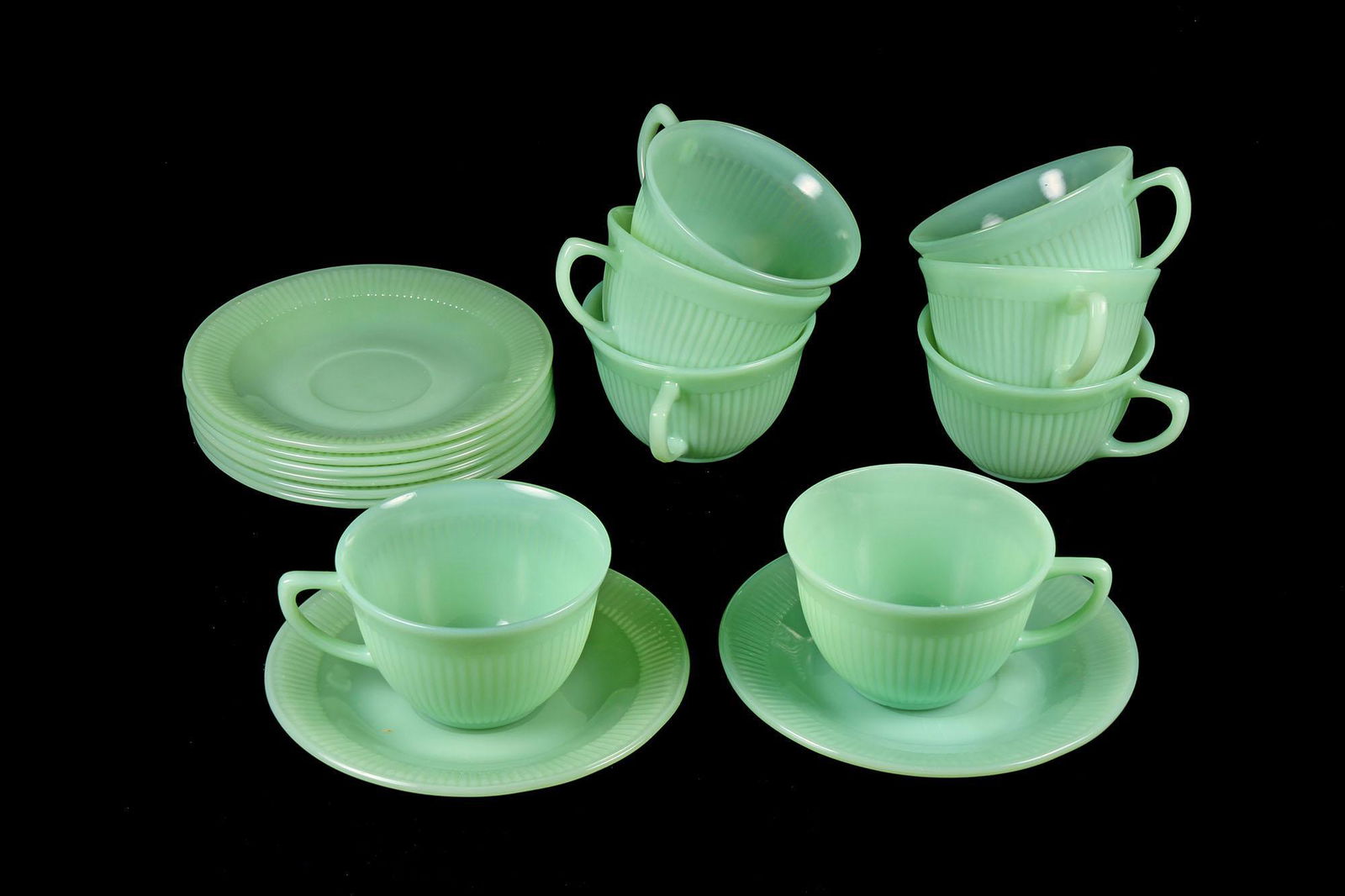 Vintage Depression Glass Fire King Set of 8 Cups and (1 of 1)