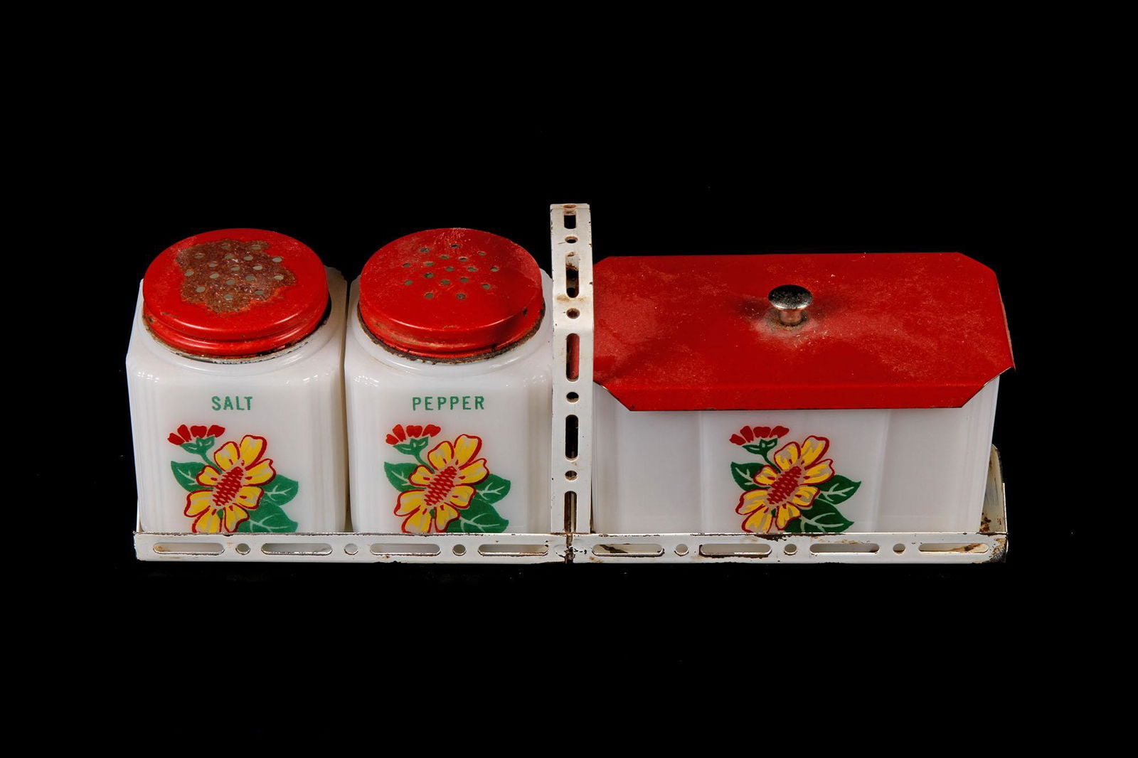 Vintage Depression Glass Tipp 3 Pc Shakers and (1 of 1)