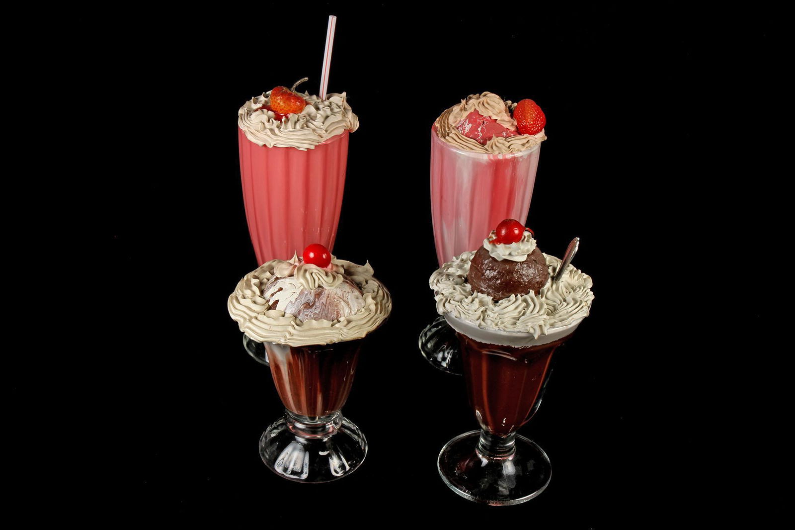 Vintage 4 Pc Ice Cream Shop Sundae Sample Set (1 of 1)