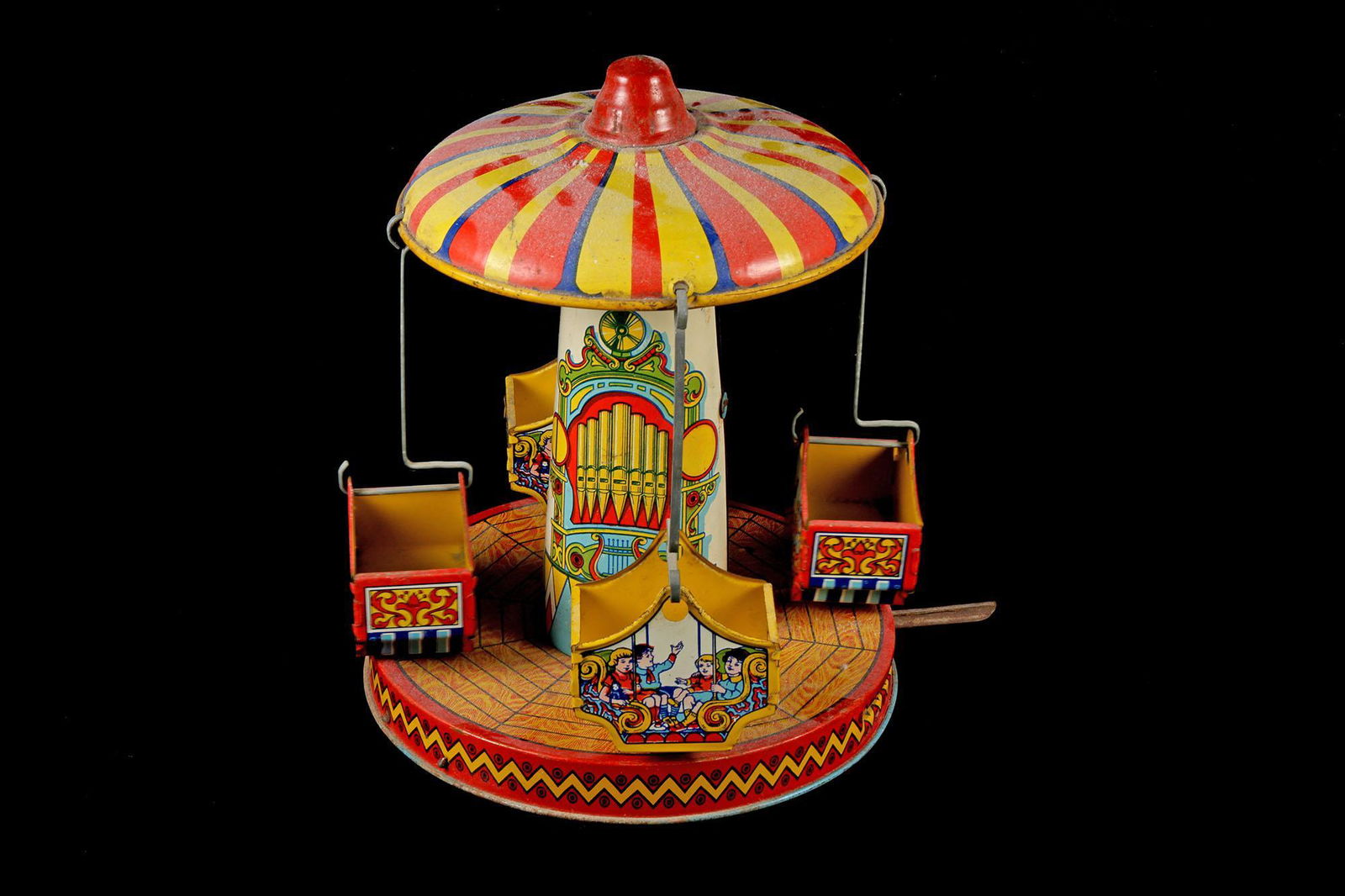 Vintage Childs Tin Toy Merry Go Round (1 of 1)