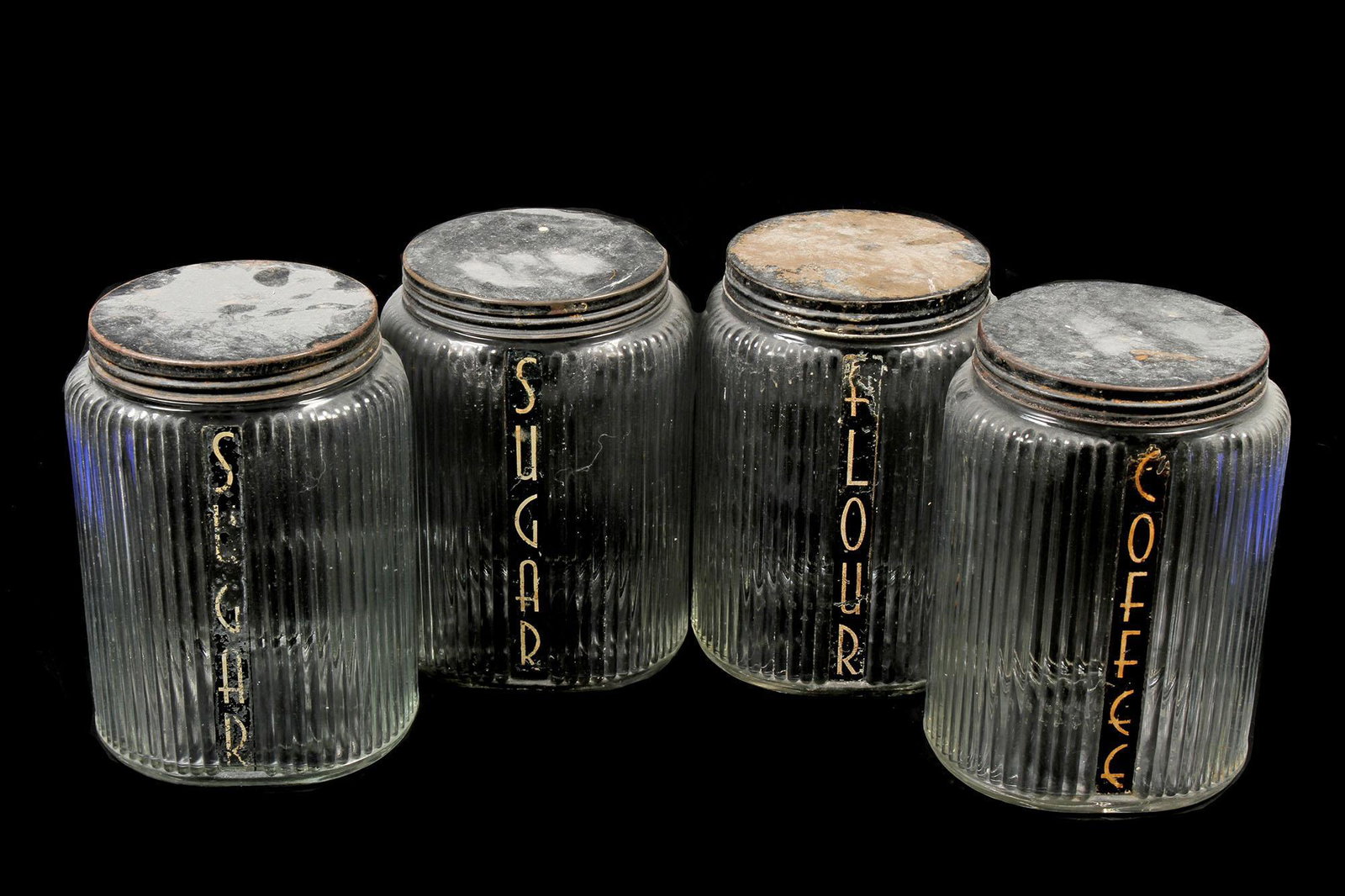 Vintage Depression Glass 4 Pc Canister Set (1 of 1)