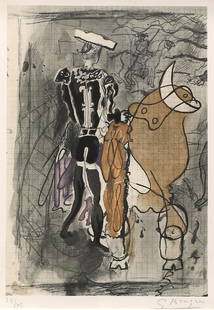 Georges Braque (French 1882-1963) Le Matador Litho: Lithograph titled Le Matador by Georges Braque. Measures 14" x 10" (24 1/2" x 22 1/2" framed) Please review all photos closely. Contact us for more detailed information if necessary. Market Auctions I