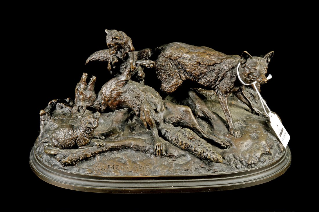 PJ Mene (1810-1879) Fox Family at Play Bronze (1 of 3)
