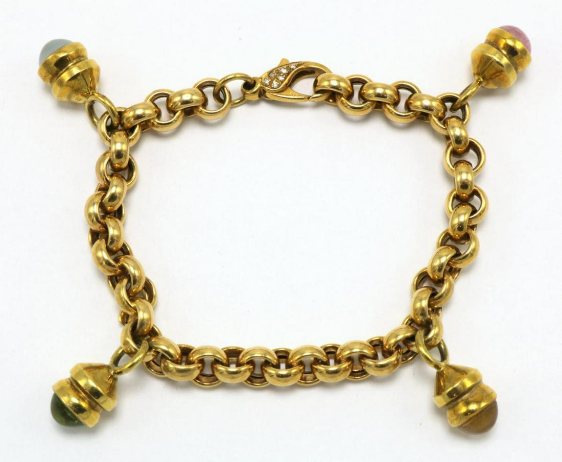 18Kt Multi-Precious Stone Drop & Diamond Bracelet (1 of 5)