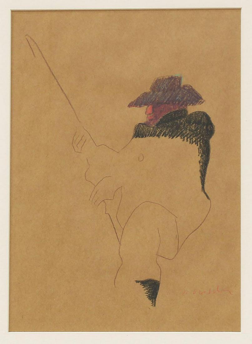 Fritz Scholder (1937-2005) Colored Pencil on Paper (1 of 3)