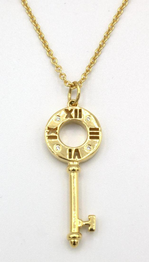 Tiffany & Co. "Atlas" 18Kt Key Pendant w/ Necklace (1 of 5)
