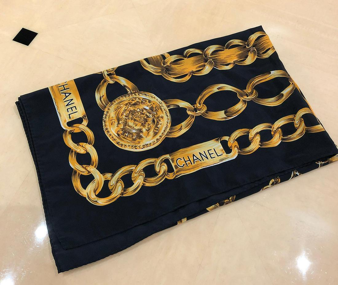 Chanel Navy Blue Scarf (1 of 3)